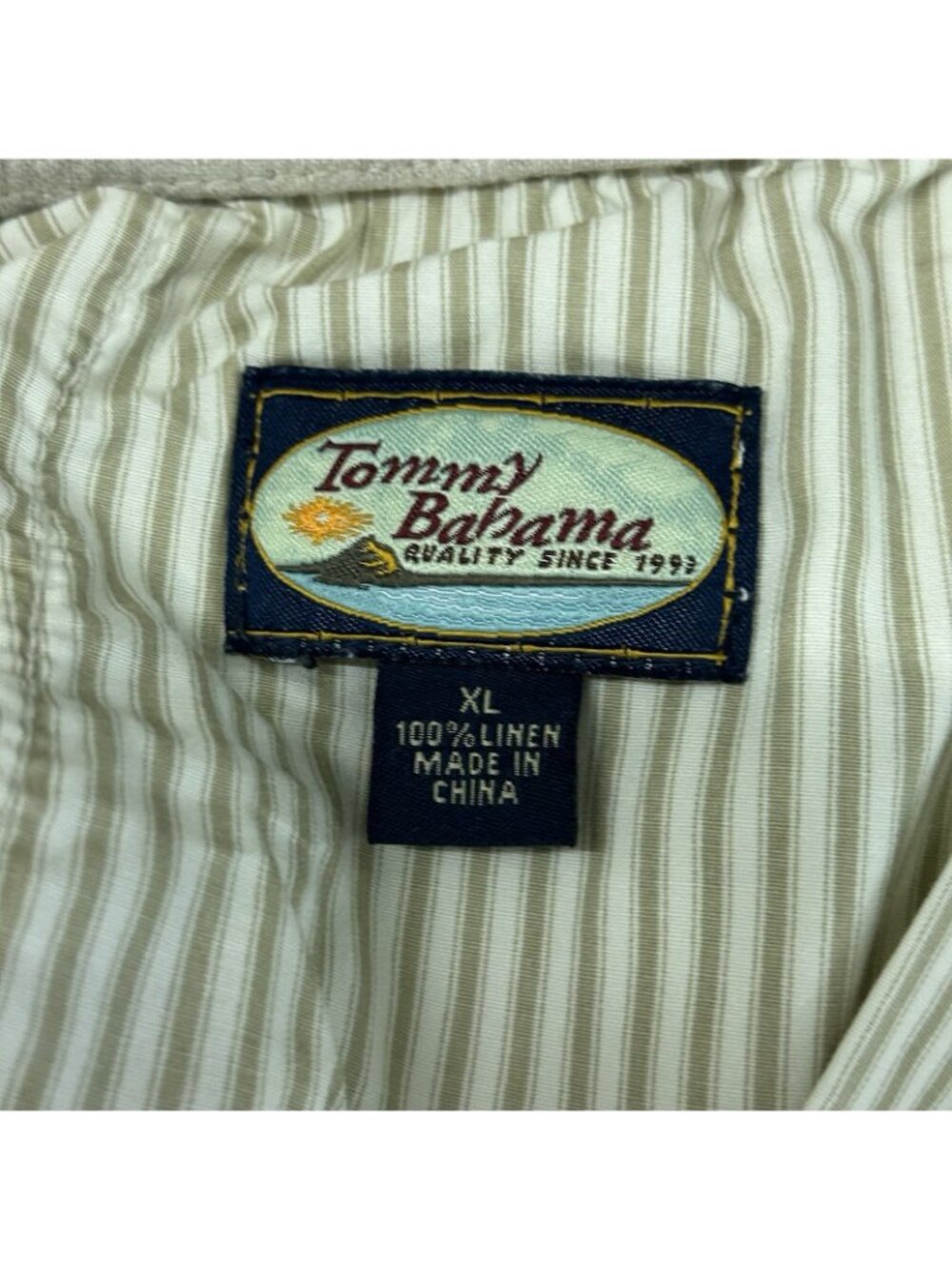 Tommy Bahama Pants Loose Cargo Beach Men’s XL 100% Linen Lounge Y2K Baggy Beige - Picture 3 of 14